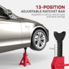 HOMCOM 3-Ton Axle Stands (Pair) Adjustable, Stable Pyramid Base Hand Tools & Accessories Free Shipping 25