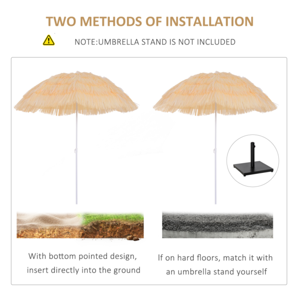 Hawaiian Beach Umbrella: Folding Tilt Sunshade Parasol for Patio Escape the sun with this Hawaiian-inspired patio umbrella. The folding, tilting parasol provides adaptable shade for patios, decks, gardens, and beach days. Lightweight and easy to store, it’s practical for everyday outdoor use. – Canopy: durable polyester fabric with UV protection, colorfast and water-repellent. – Tilt and adjust: smooth tilt mechanism to follow the sun. – Frame: aluminum pole with fiberglass ribs for strength and light weight. – Folding and portability: folds down compactly and comes with a carry bag for travel and storage. – Versatile placement: ideal for patio, garden, balcony, poolside, or beach setup. – Care: wipe clean; store indoors when not in use. Lifestyle & Decor Free Shipping 9