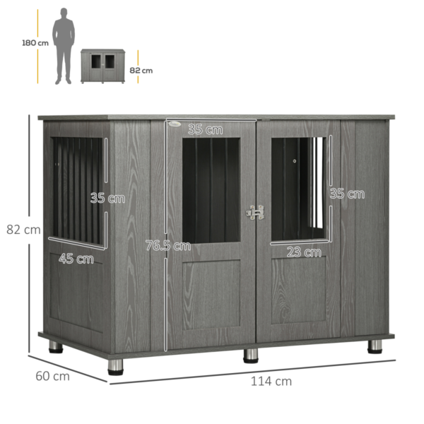 Dog Crate End Table for Extra Large Dogs – Indoor Grey Finish Horse & Petcare Free Shipping 9