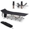 Outsunny portable camping cot – black steel frame bed lifestyle & decor free shipping 23