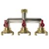 Three way tap splitter brass 3/4 inch bsp with geka type outlets – heavy duty pipe & hose fitting uk geka fittings free shipping 17