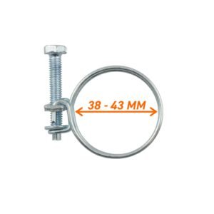 Double Wire Hose Clamp Galvanised 38mm-43mm Hose Clips Free Shipping 5