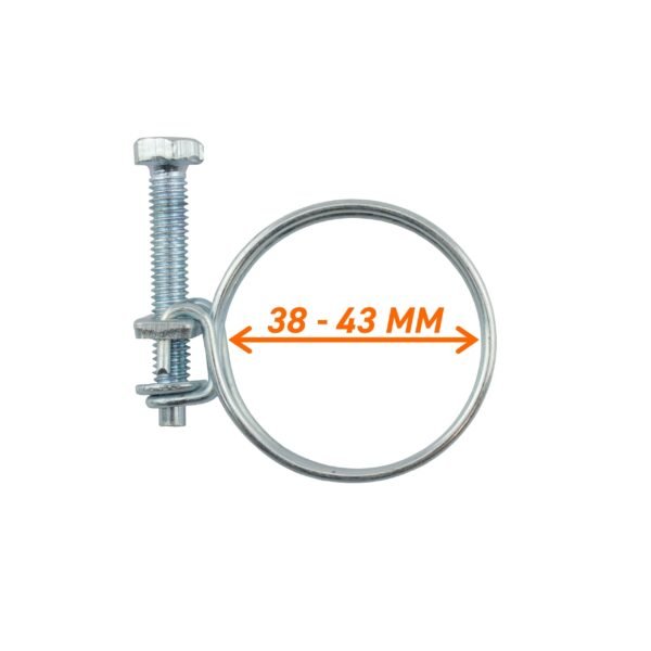 Double Wire Hose Clamp Galvanised 38mm-43mm Hose Clips Free Shipping 5