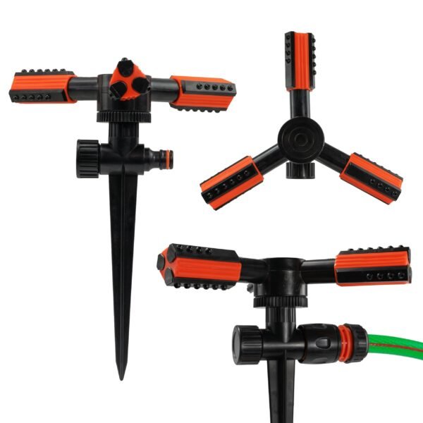3 arm rotary lawn sprinkler on spike – eco line – garden lawn sprinkler uk lawn sprinklers free shipping 25