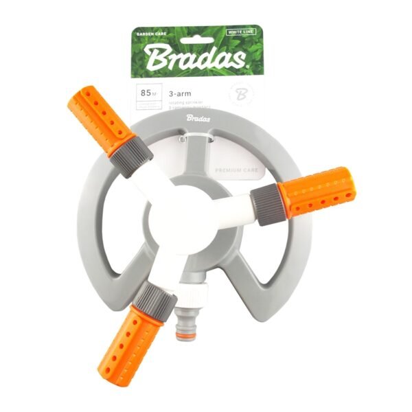 Bradas 3-arm revolving sprinkler white line – garden lawn sprinkler uk lawn sprinklers free shipping 4