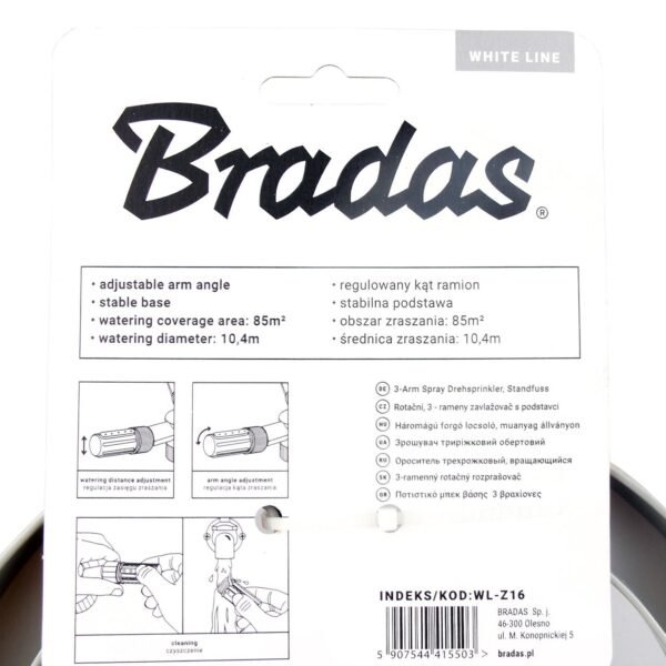 Bradas 3-arm revolving sprinkler white line – garden lawn sprinkler uk lawn sprinklers free shipping 7