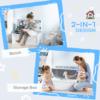 Wooden Toy Box & Storage Bench with Safety Rod – Grey for Kids Baby Free Shipping 27