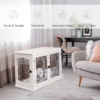 Wooden Dog Crate End Table with Metal Wire Cage – Small Dog White Dogs Free Shipping 27