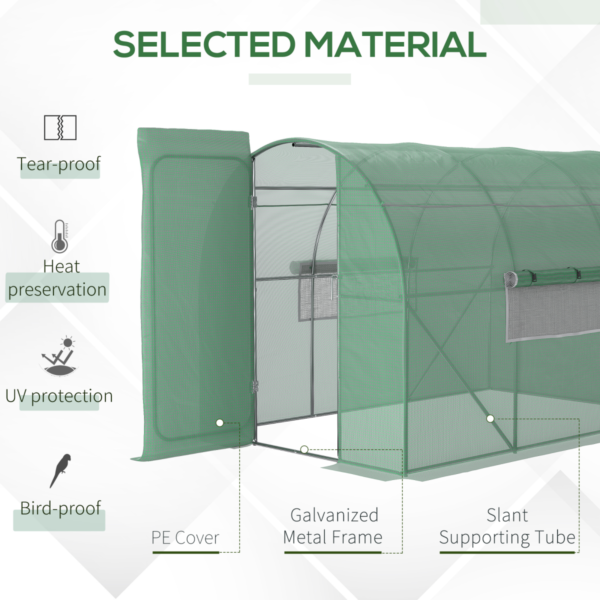 Walk-in Polytunnel Greenhouse 3x2m - Reinforced Steel Frame