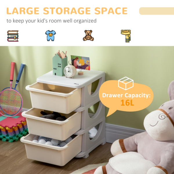 Kids Storage Unit with Three Drawers – Vertical Cabinet Home & Garden Free Shipping 11