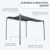 Awning Freestanding 3x3m Metal Wall Canopy Grey Outdoor Shade Garden Free Shipping 27