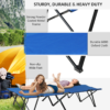 Outsunny Double Camping Folding Cot with Carry Bag – Portable Blue Sunbed Lifestyle & Decor Free Shipping 27