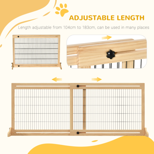 Pet Gate Adjustable Wooden Freestanding Doorway Barrier Dogs Free Shipping 11