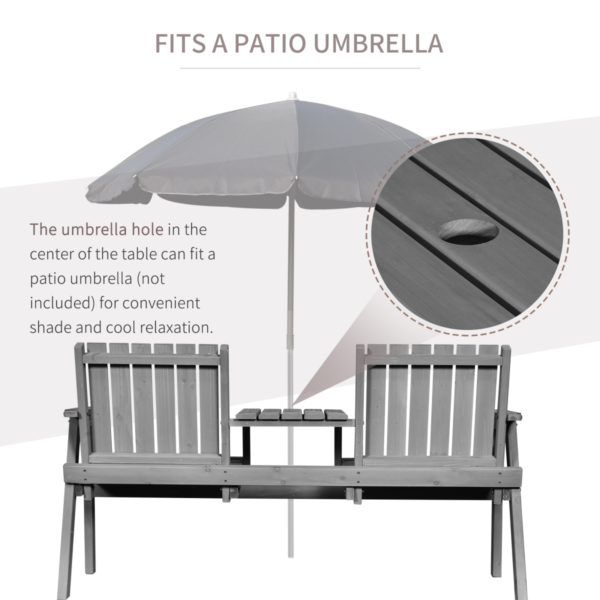 Wooden Garden Bench 2-Seater for Outdoor Yard Patio Porch