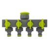 4-Way Splitter with Valves Lime Garden Hose Connection Set Free Shipping 15