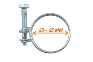 Double Wire Hose Clamp Galvanised 40mm-45mm Hose Clips Free Shipping