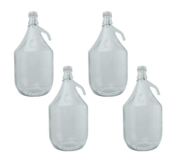 Glass Demijohn 5L 4 Pack Swing Top Cap Home & Garden Free Shipping 5