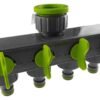 4-Way Splitter with Valves Lime Garden Hose Connection Set Free Shipping 23