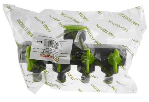 4-Way Splitter with Valves Lime Garden Hose Connection Set Free Shipping 11