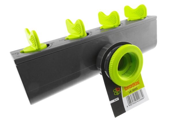 4-Way Splitter with Valves Lime Garden Hose Connection Set Free Shipping 9