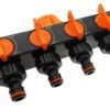 4-way splitter with valves black/orange – heavy duty outdoor garden tap uk garden hose connection set free shipping 11