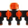 4-way splitter with valves black/orange – heavy duty outdoor garden tap uk garden hose connection set free shipping 9