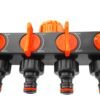 4-way splitter with valves black/orange – heavy duty outdoor garden tap uk garden hose connection set free shipping 13