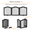 Dog Gate 3-Panel Freestanding Wood Barrier with Support Feet Dogs Free Shipping 29