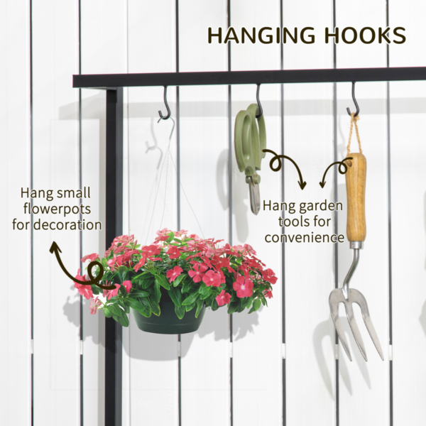3-Tier Plant Stand with Hanging Hooks for Indoor/Outdoor Garden Decoration Garden Free Shipping 13