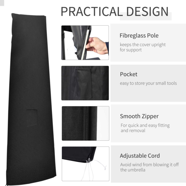 Parasol Umbrella Cover for Cantilever Garden, Fits 6.6ft Parasols Garden Free Shipping 13