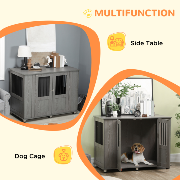 Dog Crate End Table for Extra Large Dogs – Indoor Grey Finish Horse & Petcare Free Shipping 13