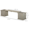 Planter and Bench Combo – Raised Bed, Patio Grey Finish, Outdoor Flower Pots & Planters Free Shipping 29
