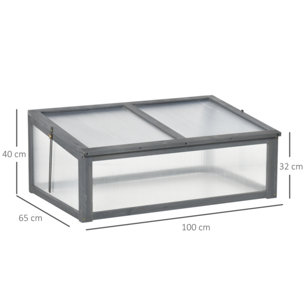 Greenhouse Square Wooden Frame with Openable Tilt Top PC Board A compact, square wooden greenhouse designed for home gardens. The openable tilt-top cover provides easy access and adjustable ventilation to support healthy plant growth. – Square wooden frame with protective finish – Openable tilt-top cover for ventilation and access – PC board panels for light diffusion and durability – Compact footprint fit for small spaces and balconies – Suitable for seedlings, herbs, and small plants – Designed for straightforward assembly Greenhouses & Cold Frames Free Shipping 13