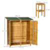 Garden Wood Storage Shed with Asphalt Roof and Tool Table
