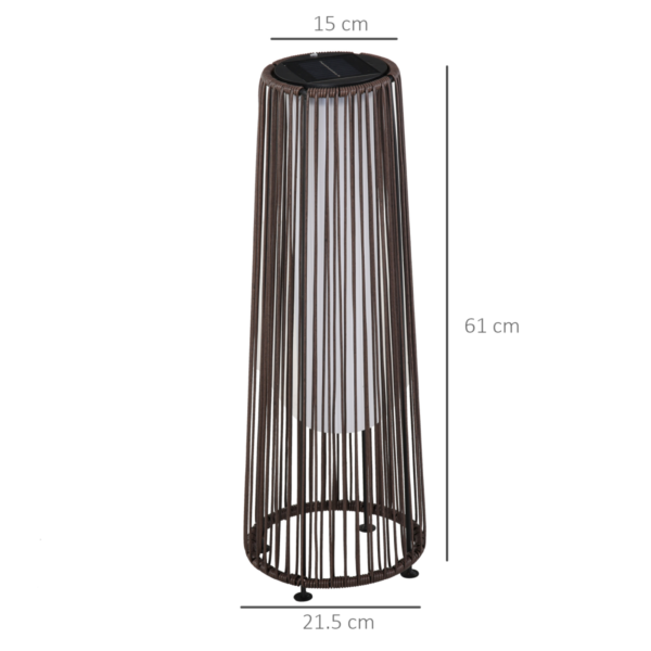 Garden Solar Lights: Woven Resin Wicker Lantern Auto On/Off