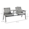 Wooden Garden Bench 2-Seater for Outdoor Yard Patio Porch