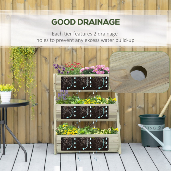 Raised Garden Bed Kit – 3-Tier, 120x68x80 cm, Green Outdoor Description Upgrade your outdoor space with a three-tier raised garden bed kit. The elevated design maximizes growing area while keeping plants accessible for easy maintenance. Ideal for flowers, vegetables, and herbs in small gardens, patios, or balconies. – Multi-level design to maximize space and simplify tending. – Dimensions: 120 x 68 x 80 cm footprint for versatile placement. – Durable, outdoor-ready construction built for reliable outdoor use. – Easy assembly with included panels and hardware for quick setup. – Suitable for flowers, vegetables, herbs, and mixed plant displays. – Designed for adults, families, and DIY enthusiasts seeking practical gardening solutions. Flower Pots & Planters Free Shipping 13