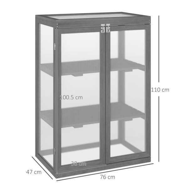 Cold Frame Greenhouse Wooden 3-Tier Grow House Shelves Storage Description: This wooden 3-tier cold frame greenhouse extends your growing season by providing a sheltered space for seedlings and hardening-off. Its compact footprint is ideal for patios, balconies, or small gardens. – Space-saving three-tier design maximizes tray capacity without increasing footprint – Simple wooden construction with practical, easy assembly – Ideal for seed starting, seedling hardening-off, and organizing gardening essentials – Lightweight enough to move as needed, yet sturdy for daily garden use Key features – Three-tier shelving to fit standard seed trays and small pots – Wooden frame designed for garden use with a simple, functional setup – Compact footprint suitable for balconies, patios, or shed corners Care tips – Keep in a sheltered location and wipe clean for longevity. Avoid prolonged exposure to harsh weather to preserve the wood. Garden Free Shipping 13