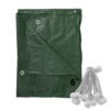 Green lightweight tarpaulin 1m x 1m with 20 x 6″ bungee balls (white) kit tarp sets free shipping