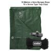 Green lightweight tarpaulin 1m x 1m with 10m of 6mm bungee rope & 10 tarp clips (screw type) kit new arrivals free shipping