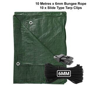Black Bungee Shock Rope 6mm 10m, 6m – Heavy Duty Elastic Cord for Tarpaulins & Outdoor Use New Arrivals Free Shipping