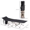 Outsunny portable camping cot – black steel frame bed lifestyle & decor free shipping 29