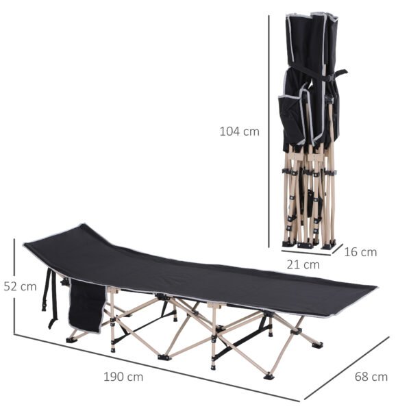 Outsunny portable camping cot – black steel frame bed lifestyle & decor free shipping 13