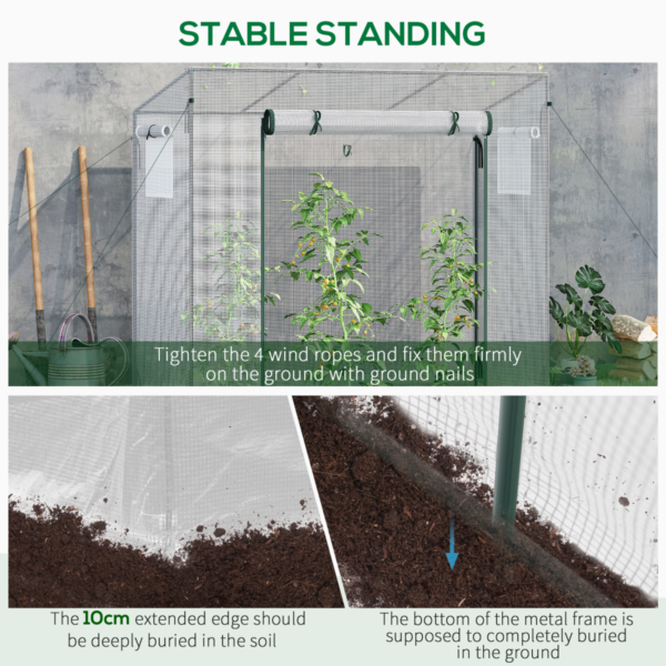 Walk-in garden greenhouse 200x76x150-168cm with roll-up door – walk-in garden greenhouse growing shelter uk greenhouses & cold frames free shipping 15