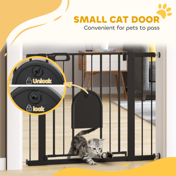 Pet Safety Gate Extra Wide 75-103 cm, Locking, Black for Stairs Horse & Petcare Free Shipping 15