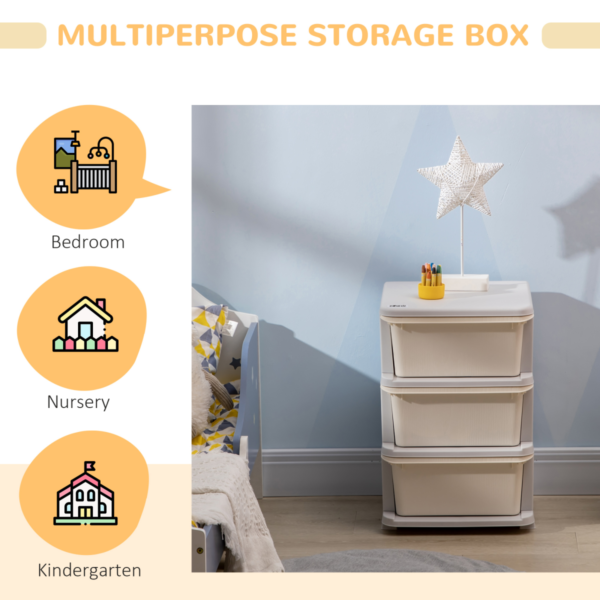 Kids Storage Unit with Three Drawers – Vertical Cabinet Home & Garden Free Shipping 15
