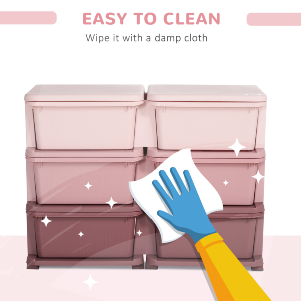 Kids Toy Storage Unit with Six Drawers – Pink HOMCOM Baby Free Shipping 15