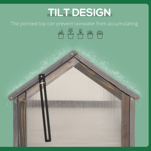 Cold Frame Greenhouse Wooden 90x52x50cm Grey Indoor Outdoor Greenhouses & Cold Frames Free Shipping 15