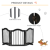 Dog Gate 3-Panel Freestanding Wood Barrier with Support Feet Dogs Free Shipping 31