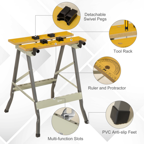 4-in-1 Work Bench Sawhorse Clamp Table for DIY Garage, Workshop DIY Tools Free Shipping 15